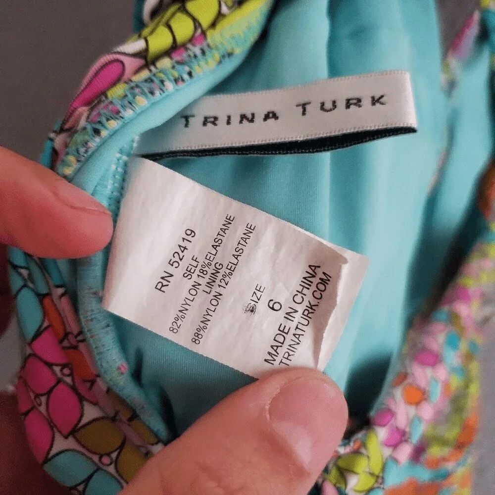 Trina Turk Women's Coral Reef Anthropologie Online Exclusive Swimsuit 6 - Picture 5 of 9
